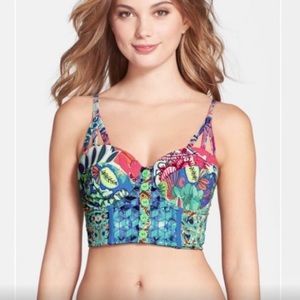 NWT Maaji Multicolor Tropical Swim Top Size Large